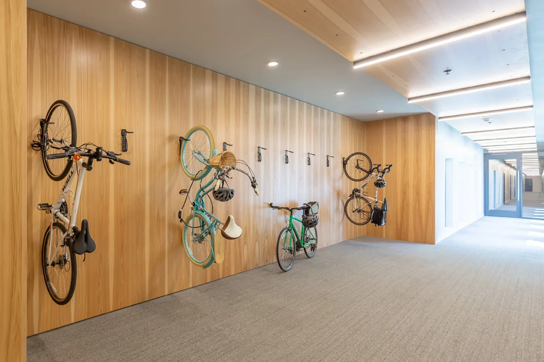 Wall mounted bike storage