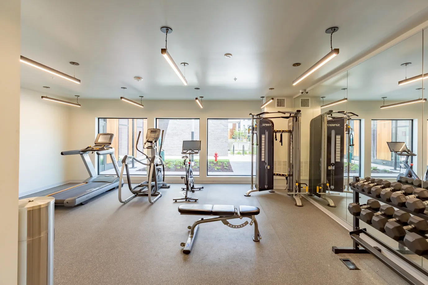 Fitness room with cardio equipment